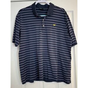 Masters Collection Polo‎ Shirt Mens XL Blue Stripe Cotton Golf Pro Augusta EUC